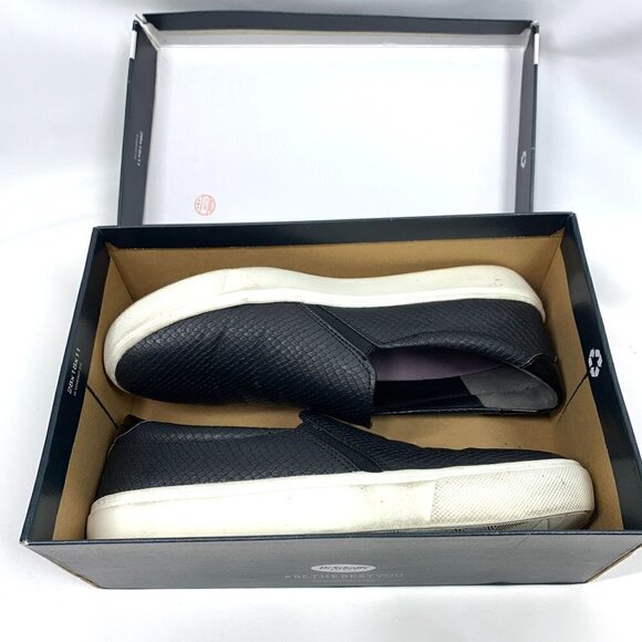 Dr Scholl's Nova Low Top Slip On Sneakers In Black Faux Leather Blend Sz 8.5 IOB - Picture 4 of 12